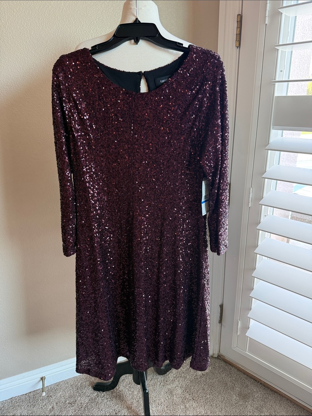 Karen Kane Plum Sequin A-Line Dress